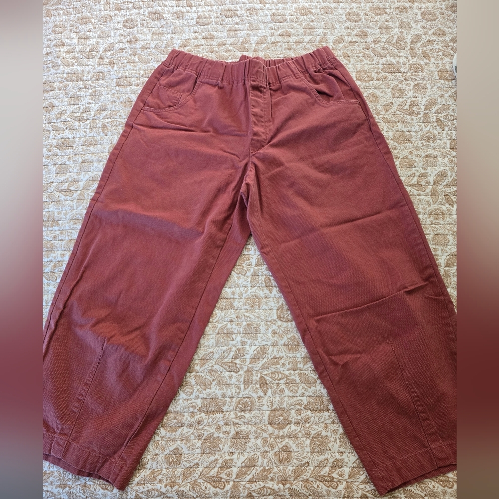 Universal Thread Rust Barrel Leg Pull On Pants, L